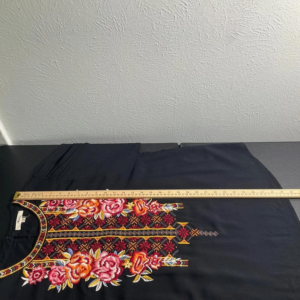 Andree By Unit Blouse Womens Large Floral Embroidery Boho Hippie Peasant Balloon - Picture 12 of 13